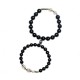 925 Silver Obsidian Moonstone Strength Couple Bracelet 925 Silver Obsidian Moonstone Strength Couple Bracelet