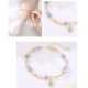 14K Gold Plated Strawberry Quartz M枚bius Loop Bracelet