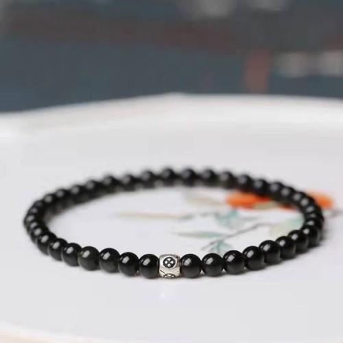Black Obsidian Smoky Quartz Strength Bracelet