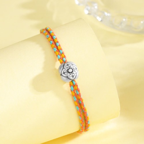 999 Sterling Silver Persimmon Luck Braided Bracelet 999 Sterling Silver Persimmon Luck Braided Bracelet