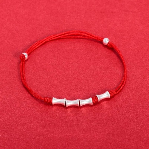 925 Silver Bamboo Design Protection Luck Braided Bracelet 925 Silver Bamboo Design Protection Luck Braided Bracelet