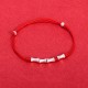 925 Silver Bamboo Design Protection Luck Braided Bracelet 925 Silver Bamboo Design Protection Luck Braided Bracelet
