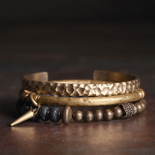 Lava Rock Copper Balance Cuff Bangle