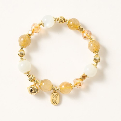 14K Gold Plated Golden Rutilated Quartz Wealth Charm Bracelet 14K Gold Plated Golden Rutilated Quartz Wealth Charm Bracelet