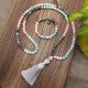 Amazonite Black Glitter Stone Positive Tassel Bracelet Amazonite Black Glitter Stone Positive Tassel Bracelet