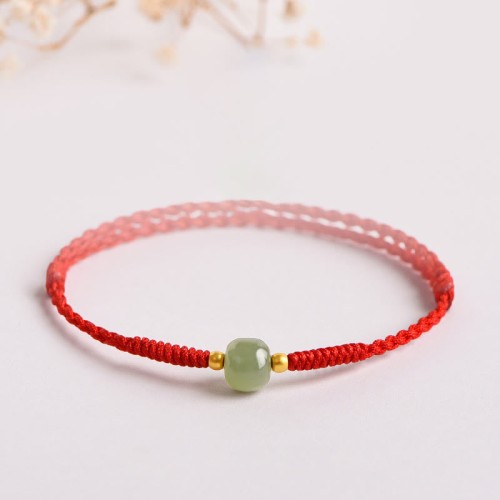 Jade Lucky Bead Prosperity Braided Bracelet
