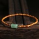 Olive Pit Green Aventurine Bamboo Luck Bracelet