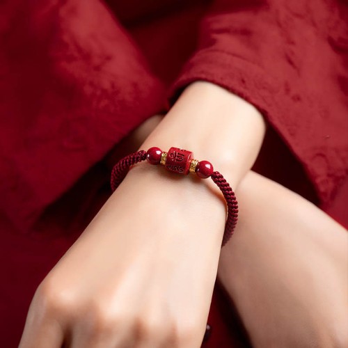 Cinnabar Om Mani Padme Hum Blessing Bracelet