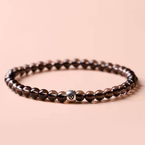 Black Obsidian Smoky Quartz Strength Bracelet