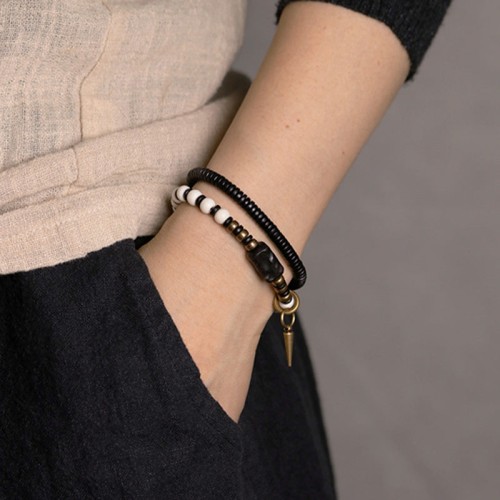 Yak Bone Ebony Wood Copper Strength Bracelet Yak Bone Ebony Wood Copper Strength Bracelet
