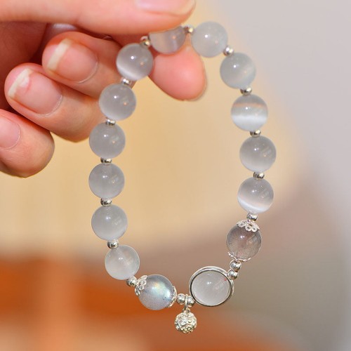 925 Silver Cat Eye Moonstone Love Bracelet 925 Silver Cat Eye Moonstone Love Bracelet