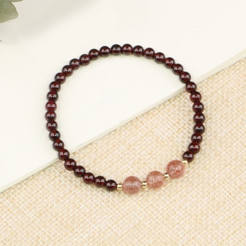 Garnet Strawberry Quartz Calm Bracelet Garnet Strawberry Quartz Calm Bracelet