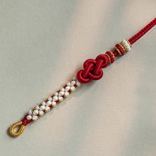 Handmade True Love Knot Peach Blossom Bracelet Handmade True Love Knot Peach Blossom Bracelet