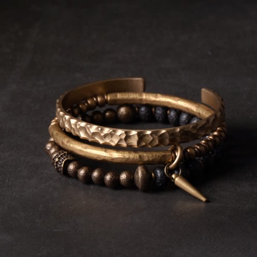 Lava Rock Copper Balance Cuff Bangle