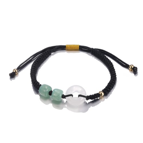 Green Aventurine White Jade Couple Bracelet