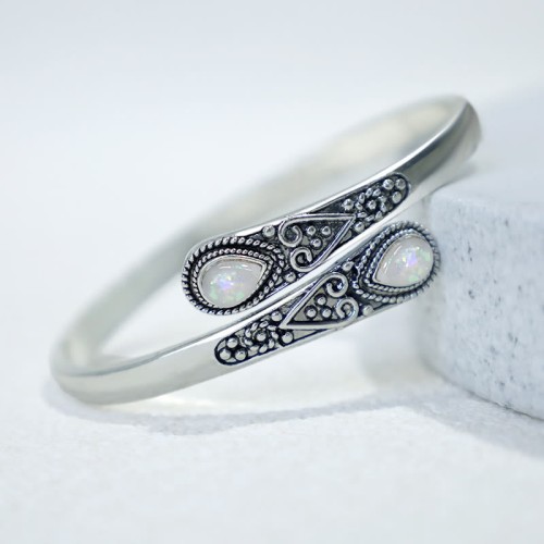 Zircon Water Drop Healing Cuff Bracelet