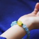 Aquamarine Amber Beads Serenity Healing Bracelet Aquamarine Amber Beads Serenity Healing Bracelet