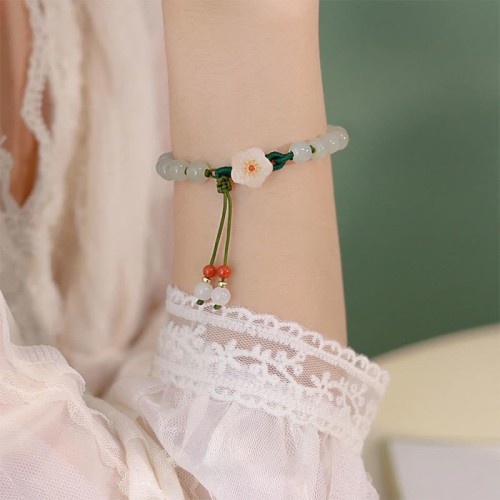Jade Peach Blossom Luck Bracelet