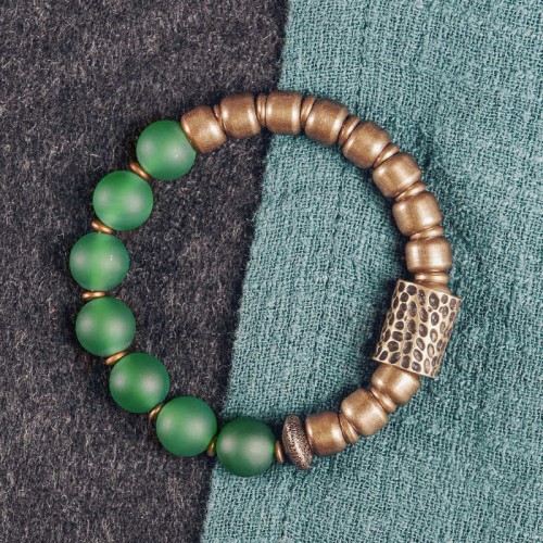 Tibetan Red & Green Agate Copper Confidence Bracelet Tibetan Red & Green Agate Copper Confidence Bracelet