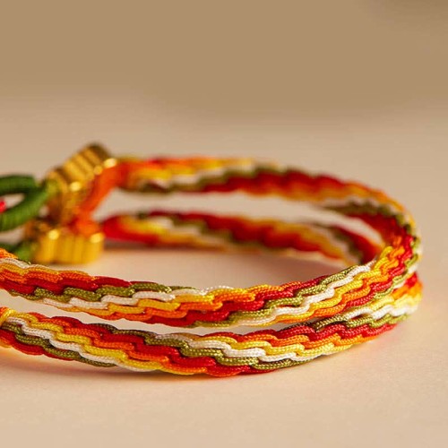 Persimmon Red Agate Strength Reincarnation Knot Bracelet