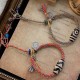 Tibetan Om Mani Padme Hum Silver Dzi Bead Protection Bracelet Tibetan Om Mani Padme Hum Silver Dzi Bead Protection Bracelet