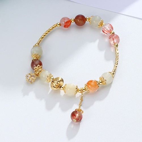 Colorful Rutilated Quartz Cat Eye Zircon Auspicious Bracelet Colorful Rutilated Quartz Cat Eye Zircon Auspicious Bracelet