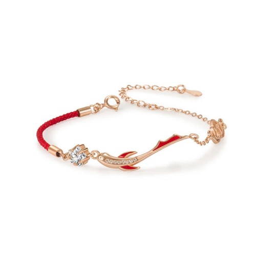 925 Silver Koi Fish Lotus Star Red String Bracelet 925 Silver Koi Fish Lotus Star Red String Bracelet