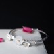 925 Sterling Silver Plum Flower Blessing Adjustable Bangle 925 Sterling Silver Plum Flower Blessing Adjustable Bangle