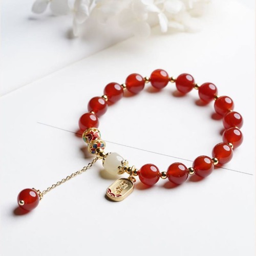 Red Agate Hetian Jade Confidence Charm Bracelet Red Agate Hetian Jade Confidence Charm Bracelet