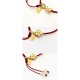 Peach Blossom Bow Knot Fu Character Charm Bracelet