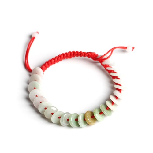 Round Jade Luck Red String Protection Bracelet Round Jade Luck Red String Protection Bracelet