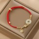 18K Gold Hetian Jade Luck Red Rope Bracelet 18K Gold Hetian Jade Luck Red Rope Bracelet