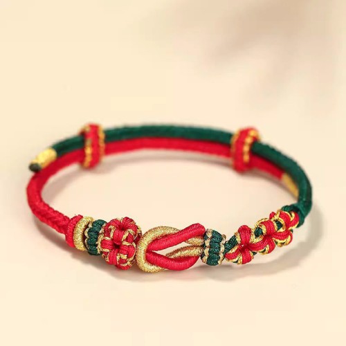 Handmade Peach Blossom Peace Knot Luck Bracelet