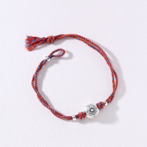 999 Sterling Silver Persimmon Luck Braided Bracelet 999 Sterling Silver Persimmon Luck Braided Bracelet