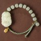Sterling Silver Hetian Jade Happiness Bracelet