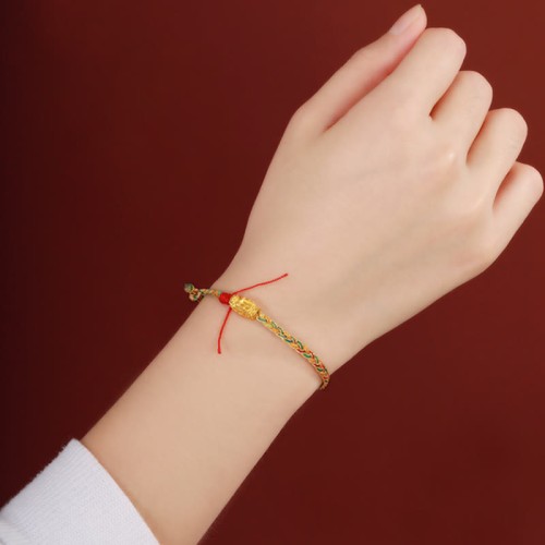 Year of the Dragon Colorful Carved Success Braided Bracelet