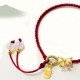 Peach Blossom Bow Knot Fu Character Charm Bracelet