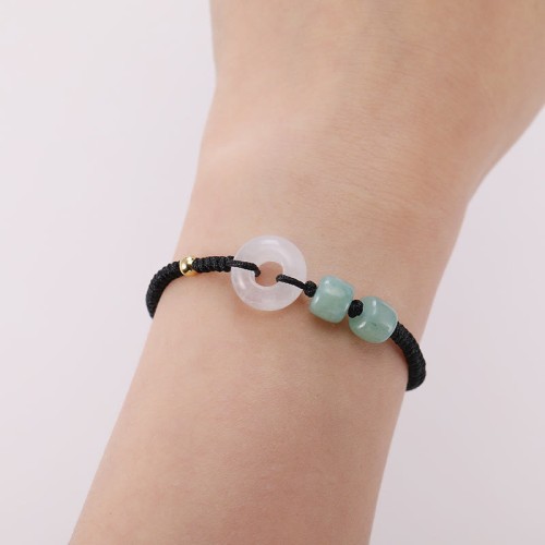 Green Aventurine White Jade Couple Bracelet