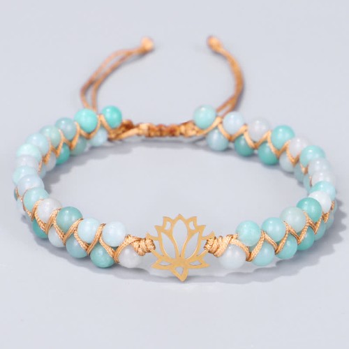 Amazonite Lotus Flower Balance Bracelet Amazonite Lotus Flower Balance Bracelet
