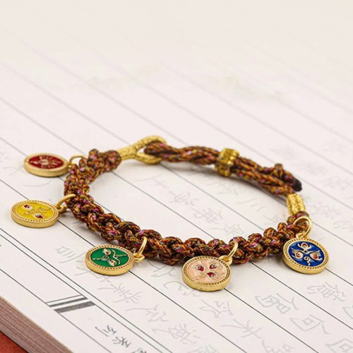 Tibetan Five God of Wealth Thangka Luck Bracelet Tibetan Five God of Wealth Thangka Luck Bracelet