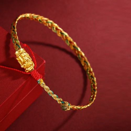 Year of the Dragon Colorful Carved Success Braided Bracelet