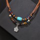 Turquoise Small Flower Protection Double Layer Necklace Turquoise Small Flower Protection Double Layer Necklace
