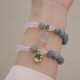 White Agate Jade Lotus Peace Buckle Protection Bracelet White Agate Jade Lotus Peace Buckle Protection Bracelet