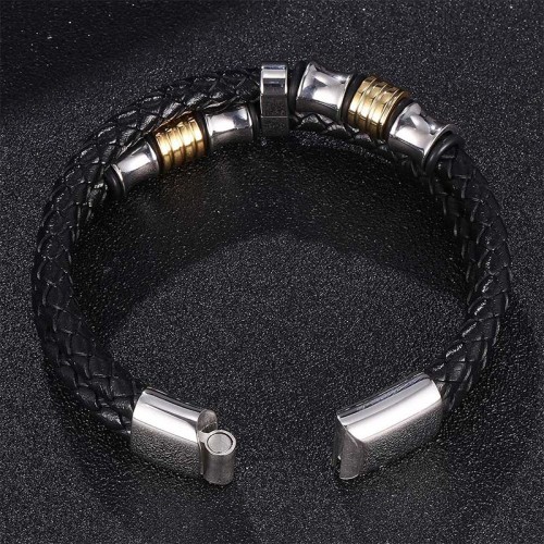 Layered Leather Weave Fortune Bracelet Layered Leather Weave Fortune Bracelet