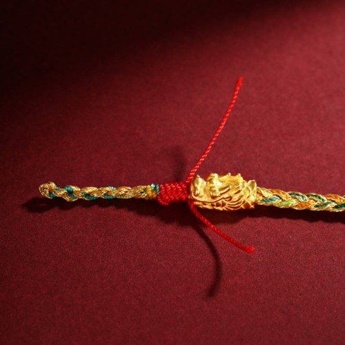 Year of the Dragon Colorful Carved Success Braided Bracelet
