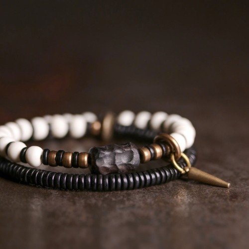 Yak Bone Ebony Wood Copper Strength Bracelet Yak Bone Ebony Wood Copper Strength Bracelet