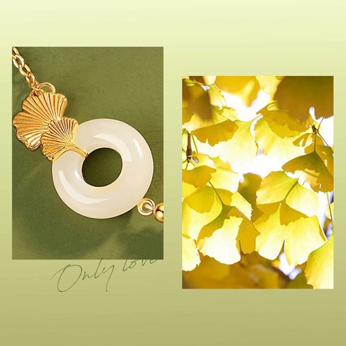 Hetian White Jade Peace Buckle Ginkgo Luck Bracelet Hetian White Jade Peace Buckle Ginkgo Luck Bracelet