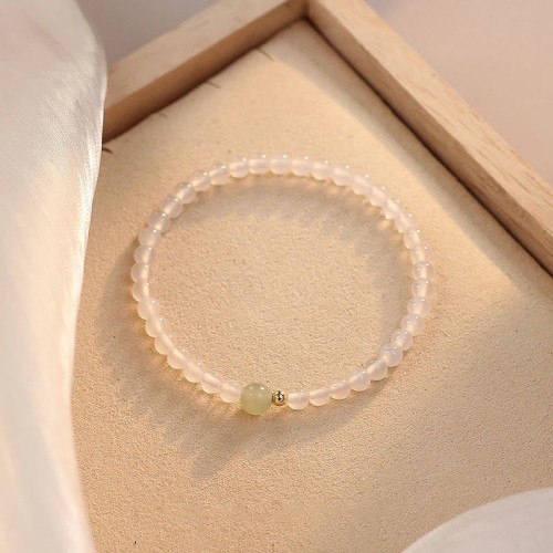 White Agate Jade Protection Bracelet White Agate Jade Protection Bracelet