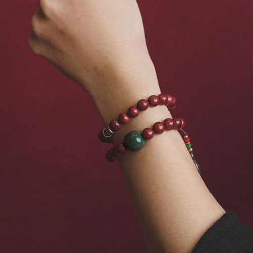 Bodhi Seed Cyan Jade Copper Peace Bracelet