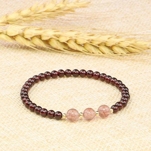 Garnet Strawberry Quartz Calm Bracelet Garnet Strawberry Quartz Calm Bracelet